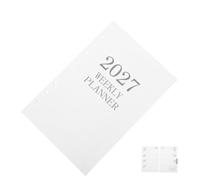 EXQUIMEUBLE 64 Hojas Recambio de Hojas Sueltas A5 Blanco para Planificador 6 Agujeros, Papel para Planificación Semanal y Programación Anual 2027, Adecuado para Viaje y Hogar