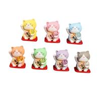 EXQUIMEUBLE 7piezas Adorno De Gato Creativo Color Mixto Decoración De Mesa y para Hogar y Oficina Símbolo De Prosperidad y Felicidad