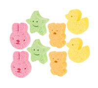 EXQUIMEUBLE 8piezas Esponjas De Baño Para Bebés De Esponjas Suaves De Forma De Animales Para Baño De Recién Nacidos Cuidado Delicado Para Piel Sensible Incluye Patito Oso Conejo y Estrella