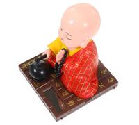 EXQUIMEUBLE Adorno Budista Solar para Balcones y Escritorios, Figura de Pequeño Monje de Plástico Que Convierte Luz Solar en Energía, Adecuado para Decoración Zen