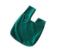 EXQUIMEUBLE Bolso de Tela Estilo Japonés Diseño de Nudo, Franela Verde, Bolso Pequeño para Llevar Cosméticos y Snacks en Viajes y Picnics para Trabajadoras