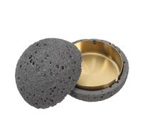 EXQUIMEUBLE Bote de Basura de Mesa Decoración de Mesa de Oficina Soporte para Cenizas humeantes cenicero Retro Titular de cenicero de Oficina Acero Inoxidable Dark Grey