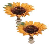 EXQUIMEUBLE Clips para Cortinas Girasol 2 Pcs Abrazaderas para Amarrar Cortinas Material Resistente Decoración Hogar de Flores Artificiales