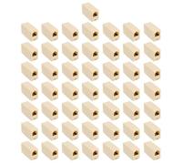 EXQUIMEUBLE Conectores Rj11 para Teléfono 50 Unidades, Acoplador Recto de Cable Telefónico 4p4c, Adaptador de Extensión Línea Fija para Empalme y Prolongación en Uso Industrial y Doméstico