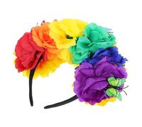 EXQUIMEUBLE Diadema De Flores Mexicanas Para Mujer 1 Unidad Colorida Rosa Simulada Para Fiestas y Disfraces De Halloween y Festivales Mexicanos