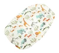 EXQUIMEUBLE Funda Elástica para Cambiador de Ñiño de Algodón, Lavable y Desmontable, Estampado de Animales del Bosque, Protección Cómoda para Colchones de Recién Nacido, Adecuado para Cuidado