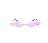 EXQUIMEUBLE Gafas de Sol Protección UV de Metal sin Marco Forma de Fuego Ligeras para Mujer y Niña para Decoracion Verano en Fiestas y Eventos