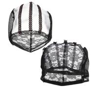 EXQUIMEUBLE Gorras Para Pelucas De Encaje 2 Unidades Talla 56 Cm Transpirables Para Uso Cómodo Disfraces Fiestas y Teatro Diseño Elástico Negro Poliéster