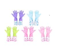 EXQUIMEUBLE Guantes de Limpieza para Acuario y Hogar, de Goma Morados, Puño Largo 50 Cm, Antideslizantes y Resistentes, Ideales para Fregar, Jardinería y Cocina