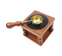 EXQUIMEUBLE Horno para Fundir Cera Portátil de Madera de Haya con Cuchara de Cobre Resistente Altas Temperaturas para Sellos de Lacre Cartas y Invitaciones Diseño Compacto y Fácil de Usar