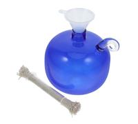 EXQUIMEUBLE lámpara de Aceite de Vidrio Aceite para lamparas lampara de Aceite lampara Recargable lampara de Mesa lampara Decorativa parafina liquida Vela aromática Tarro vacío Quemar luz Blue