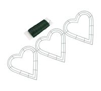 EXQUIMEUBLE Marco de Hierro Resistente y Multiusos 3 Piezas Forma de Corazón en Navidad y Halloween para Manualidades DIY Adecuado para Decoración de Porches