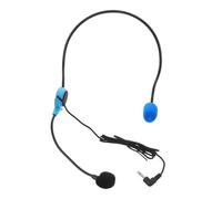 EXQUIMEUBLE Micrófono De Voz para Hablar y Grabar Micrófono De Cabeza Diadema Ajustable para Entrevistas y Enseñar Portátil Azul