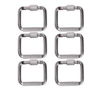 EXQUIMEUBLE Mosquetón para Exteriores de Aluminio 6 Piezas, Hebilla de Escalada Cuadrada, Llavero de Camping, Seguro para Senderismo y Acampada Color Aleatorio