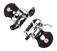 EXQUIMEUBLE Pedales de Bicicleta Estática Antideslizante, Pedal de Bicicleta de Gimnasio, Aleación de Aluminio y Plástico, Arnés para Zapatos, Repuesto para Equipo de Pedales Dinámicos