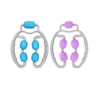 EXQUIMEUBLE Rodillo Muscular Profesional Portátil 2 Piezas Gris Violeta y Gris Azul, Masajeador Manual Ergonómico para Piernas, Alivio Muscular en Casa, Herramienta de Bienestar y Relajación