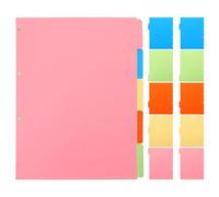 EXQUIMEUBLE Separadores de Página A4 4 Agujeros, Divisores de Carpeta de Cartón Multicolor, Paquete de 3 Juegos para Cuadernos, Archivadores y Organización de Documentos