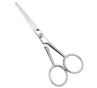 EXQUIMEUBLE Tijeras para Bigote y Vello Facial para Hombres, Tijeras Pequeñas Antideslizantes de Acero Inoxidable Hoja Dentada, Color Plateado, Corte Preciso para Cuidado Barba y Uso