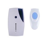 EXQUIMEUBLE Timbre Inalámbrico Blanco 36 Tonos y Indicador LED para Hoteles y Lugares Comerciales, Kit de Timbre Remoto a Pilas Receptor y Transmisor de Plástico