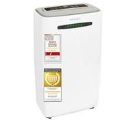 Exquisit Deshumidificador portátil, depósito de agua de 5,5 litros, 400 W, 180 m³/h, temporizador, para 30-35 m², LED de funcionamiento, protección para niños, función de reinicio, LE 2055 wes