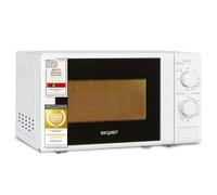 Exquisit® Microondas, 20L, 700W, Grill 1000W, 5 Niveles de Potencia, Color Blanco, 3 Funciones Combinadas de Microondas Grill, Acabado Interior Pintado, Plato 25,5Cm, Medidas 25,8x43,9x34 Cm.