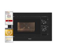 Exquisit Microondas Combi de Encastre, 20L, 800W, Grill 1000W, Color Negro, Control Digital, Plato 25,5Cm, Acabado interior de Acero Inoxidable, Temporizador Hasta 35 Min, Medidas 38,4x59,5x36,6 Cm.