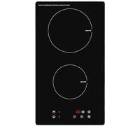 Exquisit® Placa de Inducción Encastrable 2 Zonas, 3500W, Negro, Control Táctil, 9 Niveles de Potencia, Temporizador, Bloqueo de Seguridad, Medidas (6,2 x 28,8 x 52,0 cm)