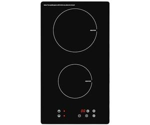 Exquisit® Placa de Inducción Encastrable 2 Zonas, 3500W, Negro, Control Táctil, 9 Niveles de Potencia, Temporizador, Bloqueo de Seguridad, Medidas (6,2 x 28,8 x 52,0 cm)