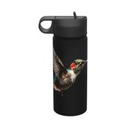 Exquisita botella de agua aislada de viaje de colibrí (18 onzas), imprescindible para camping, fitness y senderismo
