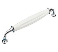 Exquisita perilla, 10 piezas de estilo vintage, pomos de cajón de cerámica blanca clásica, armario de tocador, tiradores de armario, pomos de puerta ( Color : Silver , Size : Hole distance 192mm )
