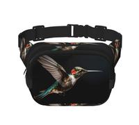 Exquisita riñonera multifuncional con estampado de colibrí, bolsa de mensajero unisex de moda, bolsa de almacenamiento deportiva de viaje