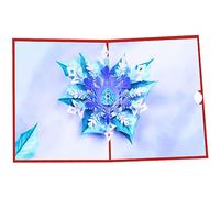 Exquisita tarjeta de Navidad de hielo y nieve para compartir deseos cálidos con esta tarjeta de felicitación de copo de nieve