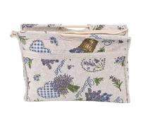 Exquisita y práctica bolsa de almacenamiento big shopper mit holzgriffen de tela tejida con mango de madera, bolsa de almacenamiento para bordado, bolsa de mano para tejer utensilios (Fleur violette)