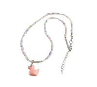 Exquisitas cadenas de pato en colores vibrantes, collares de cuentas multicolores, decoraciones elegantes para individuos