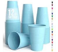 Exquisite 12 oz vasos de plástico II 50 unidades Bulk Pack desechables Party tazas II Premium calidad vasos de plástico para fiestas