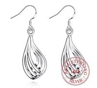 Exquisite 3-line Ripple Water Drop Dangle Earrings For Women Engagement Wedding Jewelry