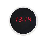 Exquisite Digital LED Mirror Surface Desk Table Alarm Clock 24 Hour Display (White)