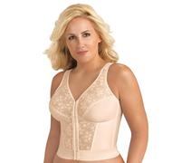 Exquisite Form, 5107565, Sujetador Largo con Soporte de Espalda y Postura, Totalmente Reductor, sin Aros, con Cierre Frontal y Encaje, Rosa Beige, 85E