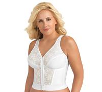 Exquisite Form Fully Front Close Longline Lace Posture Bra Sujetador, Opaco, Blanco, 120DD para Mujer