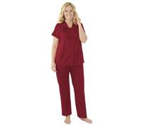 Exquisite Form Women's Coloratura Sleepwear Short Sleeve Pajama Set 90107, Sangria, XL