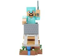 Exquisite Gaming: Minecraft: Steve in Diamond Armour - Cable Guys R.E.S.T controlador y soporte para teléfono, soporte de juego para dispositivos coleccionables, figura con licencia