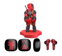 Cable Guys Buds Pro Bundle - Marvel Deadpool Buds Pro Bundle Wireless Earbuds Small Tech Accessories & Phone Holder/Stand For Phone (iPhone, Samsung, Google Pixel)