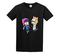 Exquisite Let's Play Game Dan and Phil Unisex 100% Cotton Short-Sleeve T-Shirts Black XXXL