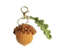 Exquisito adorno de bellota hecho a mano, estilos naturales, adorno de bellota de ganchillo para colgar bolsas o llaveros, técnicas de ganchillo de punto