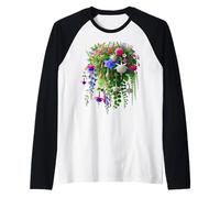 Exquisito arreglo botánico en Cascada Que da Forma a la manía Camiseta Manga Raglan