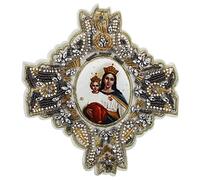 Exquisito bordado con cuentas de Mary Queen con motivos de diamantes de imitación, parches de tela, costura para ropa, bolsas, suministros, 1 pieza