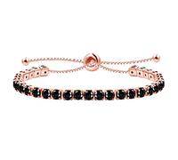Exquisito brazalete deslizante ajustable brazalete delgado y exquisito brazalete de cristal negro CZ brazalete rosa regalo de joyería de oro, adecuado para niñas, con botones de bolo y4043