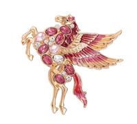 Exquisito broche de caballo decorado con cristales brillantes que muestra la artesanía de bellas artes, elegante broche formal de caballo, talla única, como se describe