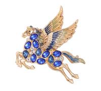 Exquisito broche de caballo decorado con cristales brillantes que muestra la artesanía de bellas artes, elegante pin de caballo elegante, talla única, como se describe