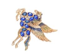 Exquisito broche de caballo decorado con cristales brillantes que muestra la artesanía de bellas artes, elegante pin de caballo elegante, One Size, como se describe